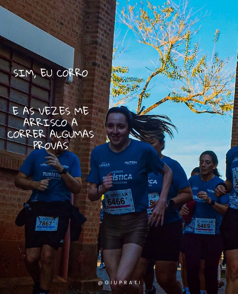 Giulia correndo uma prova de rua